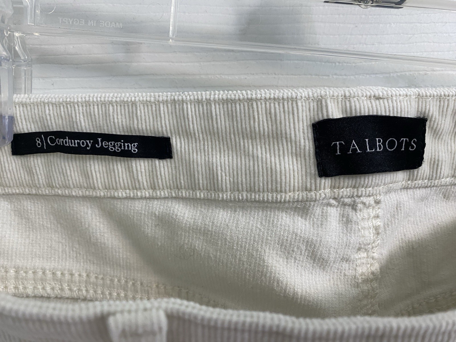 Talbots Ivory Corduroy Jegging Jeans Women’s Size 8 Mid Rise 5-Pocket
