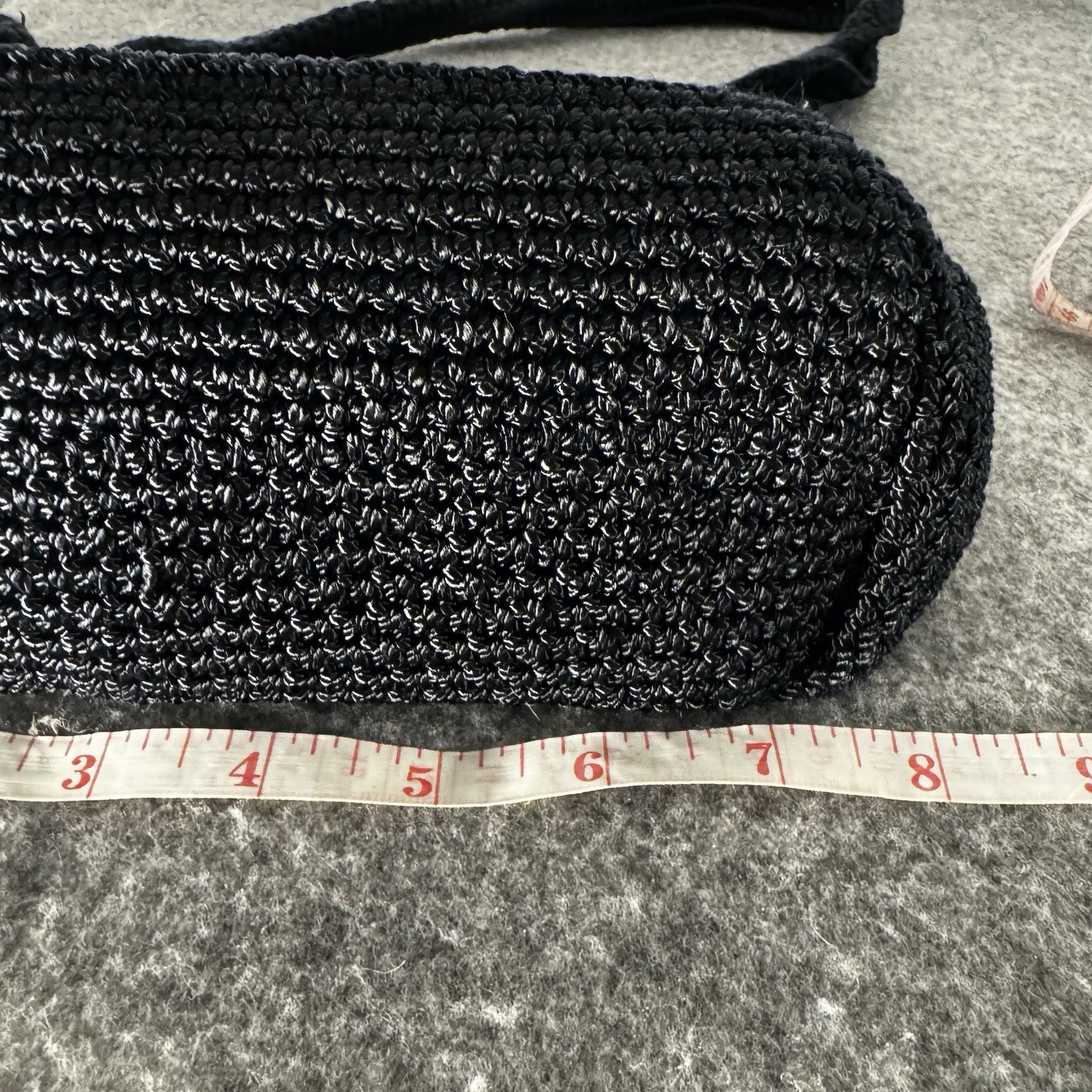 The SAK Bag Shoulder Bag Tight Knit Crochet Purse Woven Zip Close Hobo 14″ NICE!
