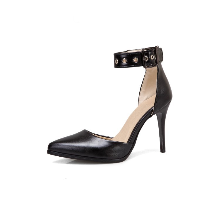 Women’s Pointed Toe High Stiletto Heel Ankle Strap Sandals Pump Dress Work Shoes