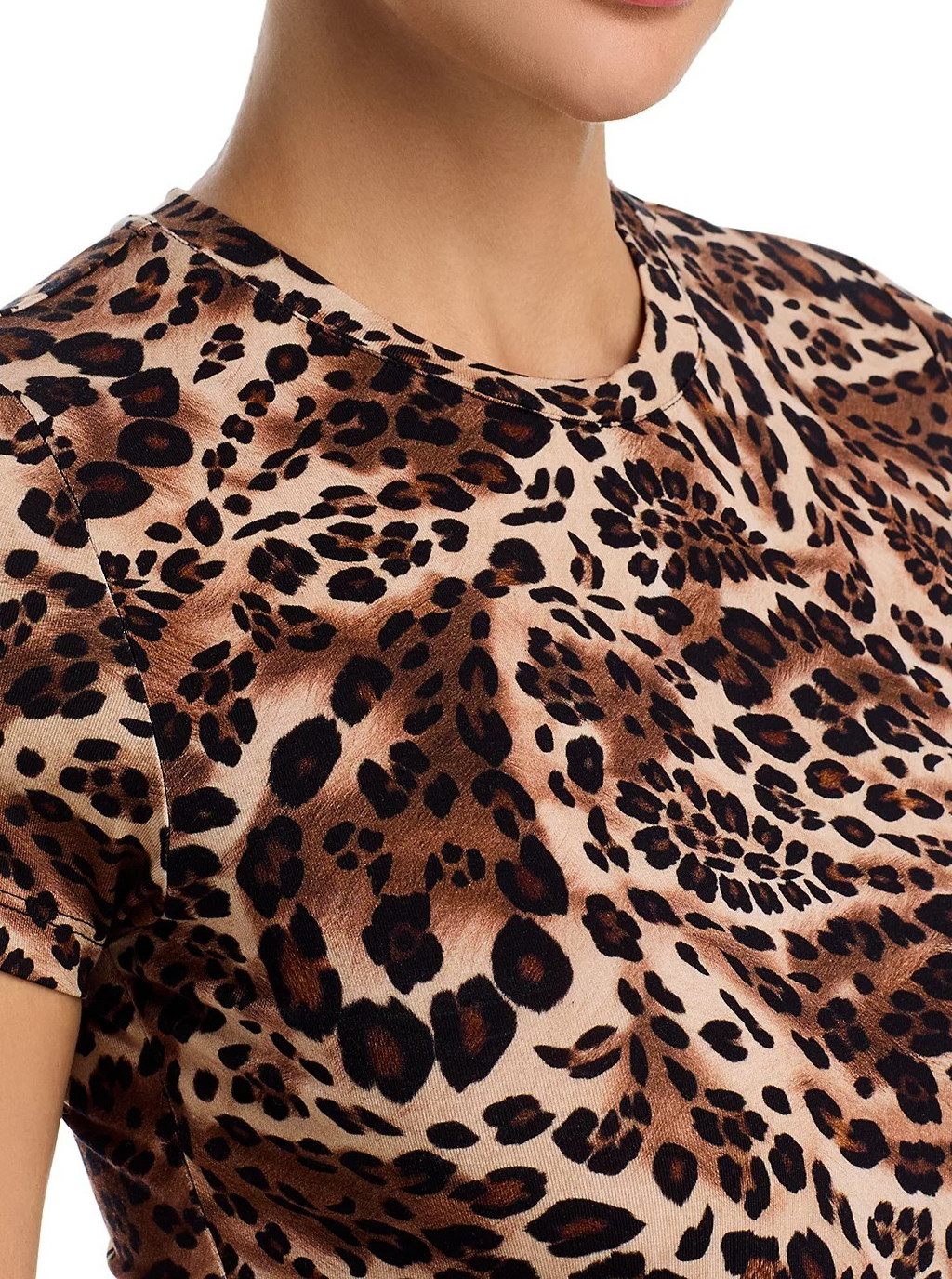L’AGENCE Ressi Cinnamon Swirl Paisley Leopard Crewneck Fitted Tee ⭐ L $115