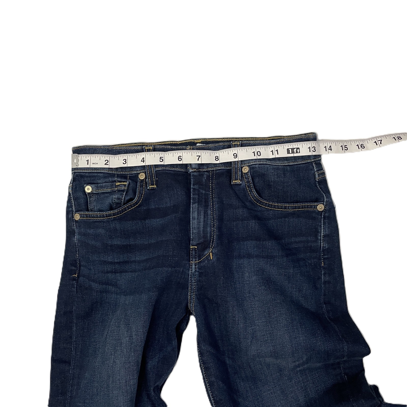 Seven For All Mankind Dojo Jeans Women’s Sz 28 /34 L Flare Leg Dark Wash Stretch
