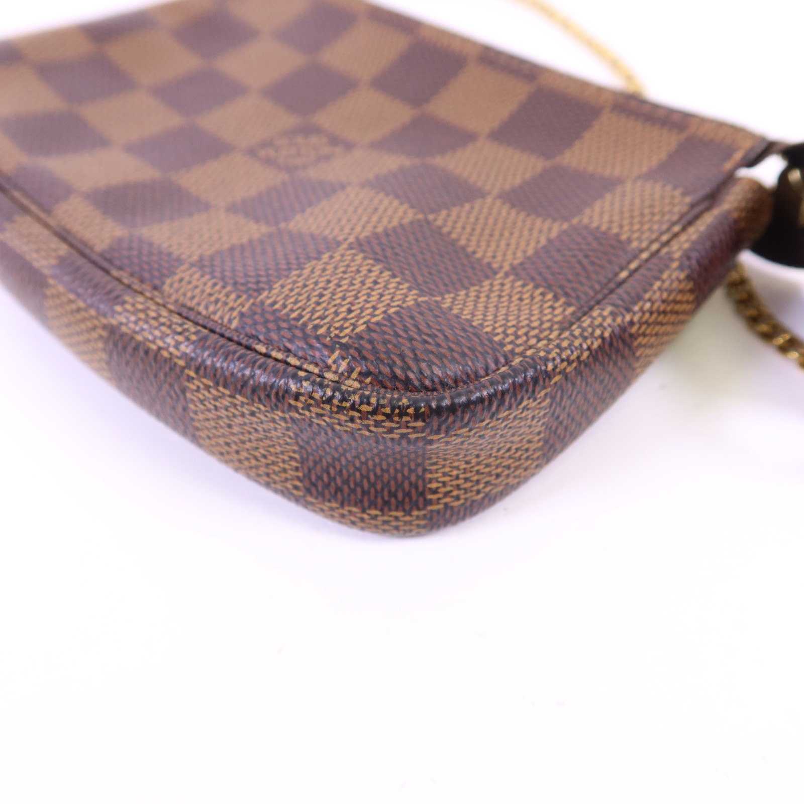 LOUIS VUITTON LV GHW Damier Mini Pochette Accessories N58009 Damier Brown