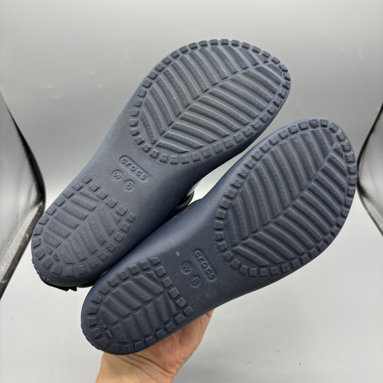 Crocs Kadee II Sandals Slides Navy Blue Women’s Comfort Slip On Sandals Size 6