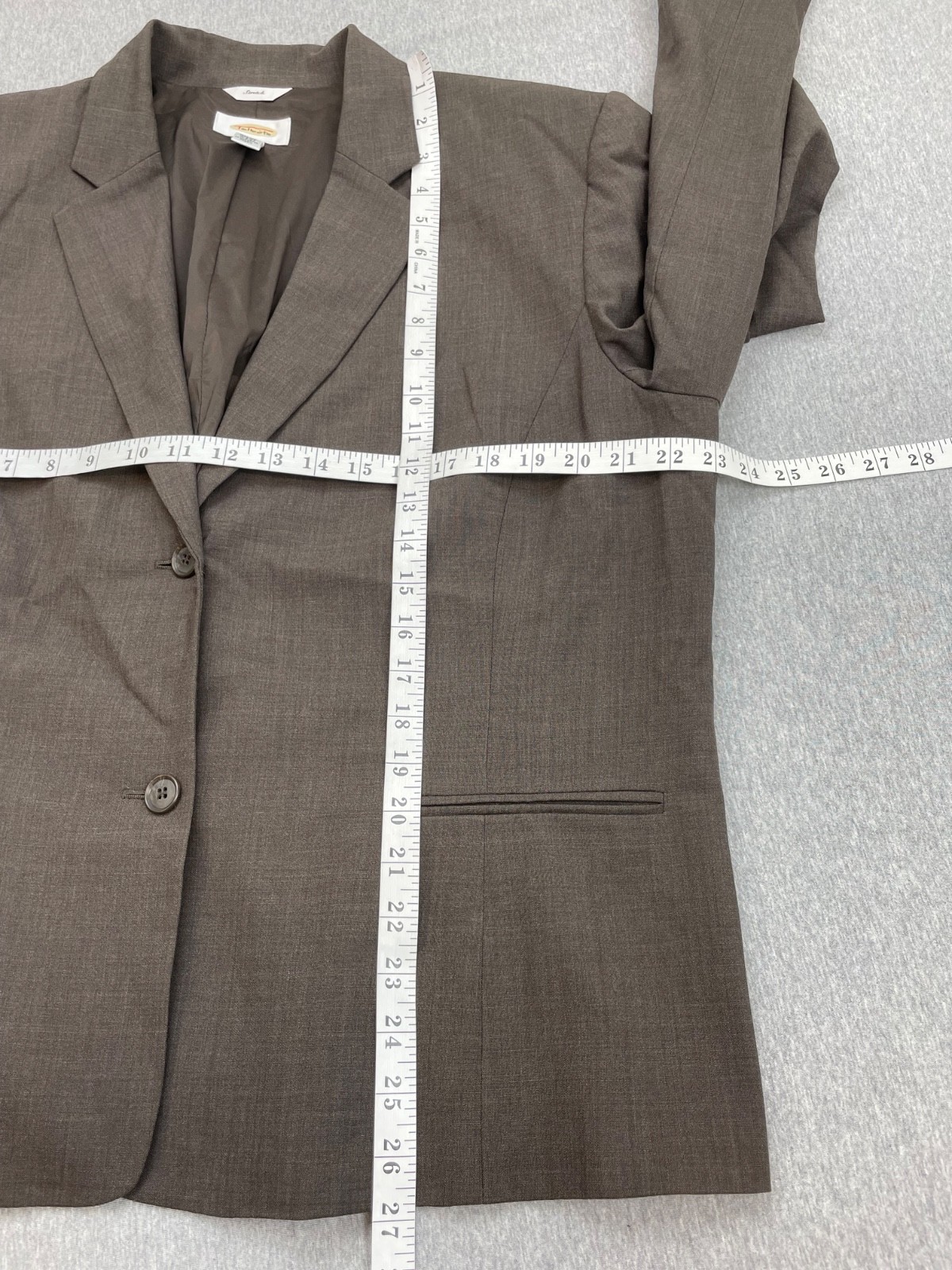 Talbots Blazer Womens 18 Brown Wool Blend Stretch 2-Button Single Breast Lined