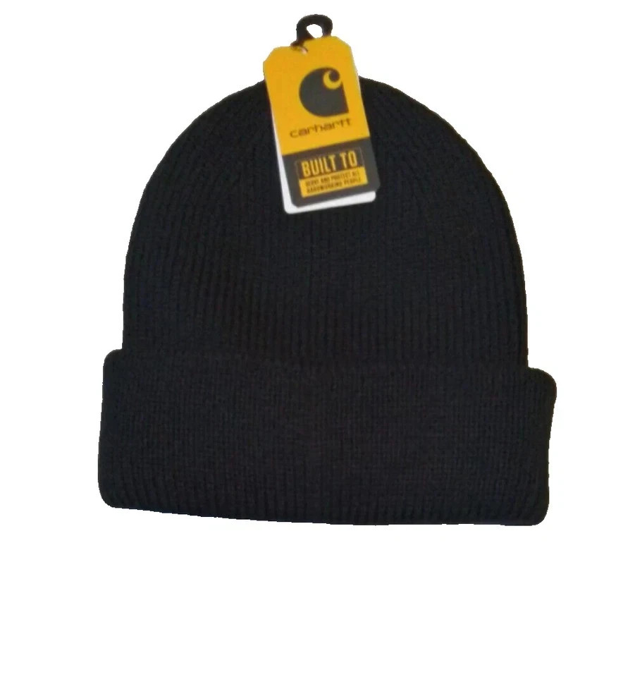 CARHARTT Knit Hat Cuff Ski Beanie. BLACK. Watch A-18. Uni OSFA NwT 3