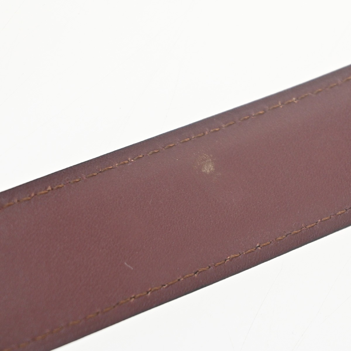 Cartier C Logo Belt 110/43 Leather Red Gold Vintage 05RL880
