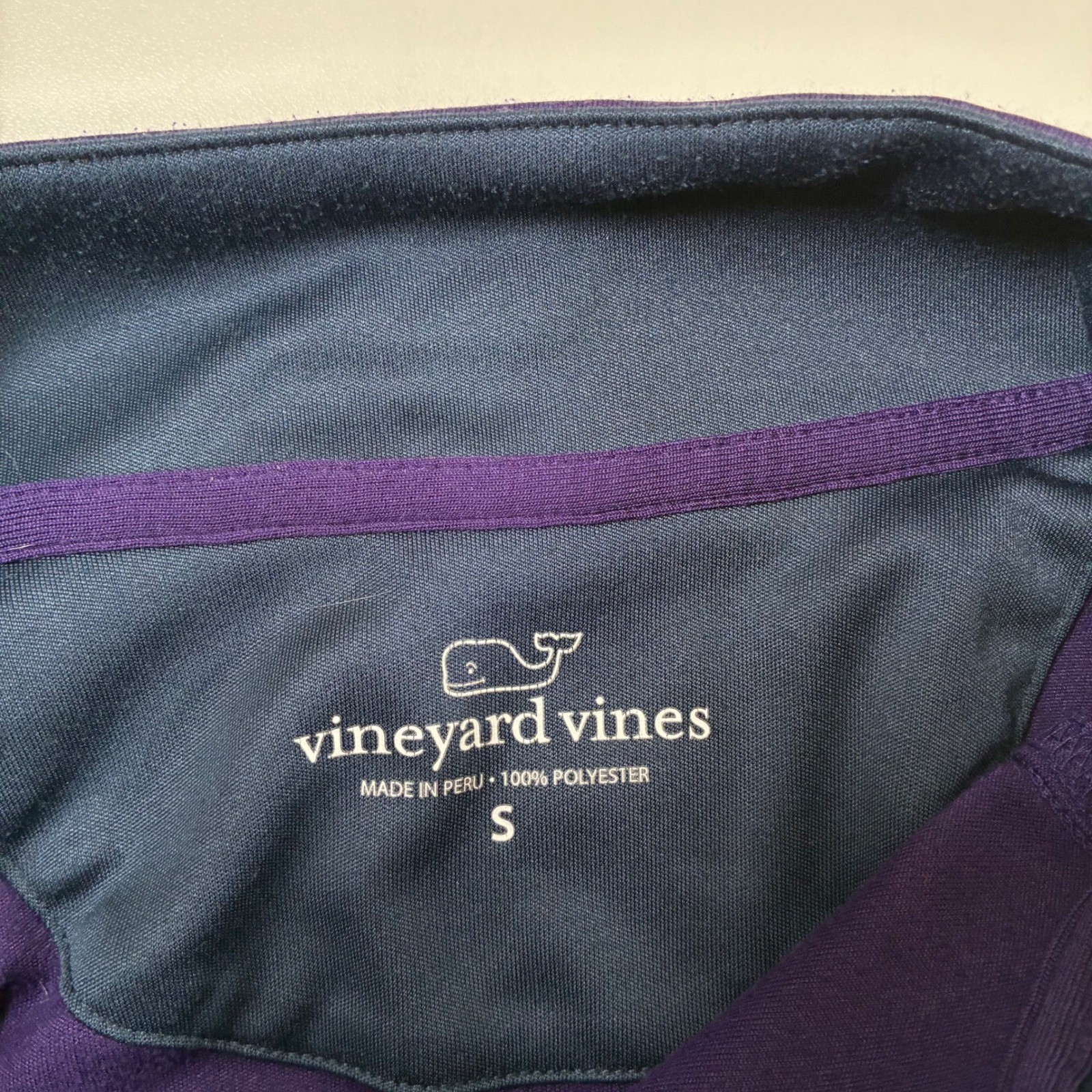 Vineyard Vines Quarter Zip Pullover Small Purple River Crest Golf Performance