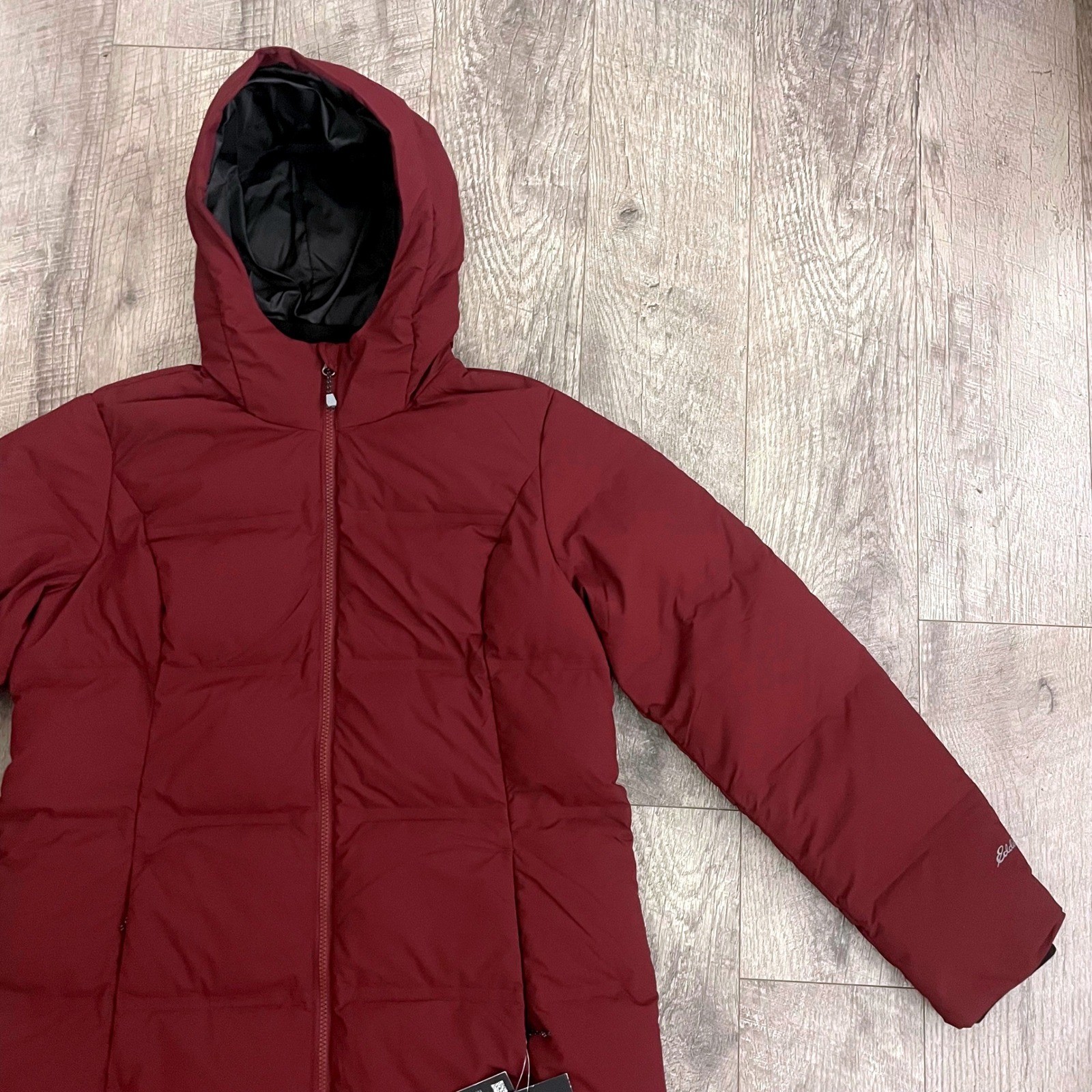 Eddie Bauer Glacier Peak Seam-Sealed Down Parka Burgundy 650 Puffer Jacket L