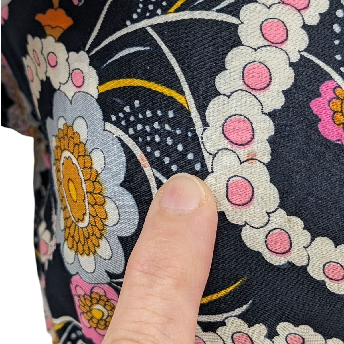 SALE! DIAMOND TEA GOWN Loungewear Maxi Dress Vintage 1970’s Psychedelic Floral