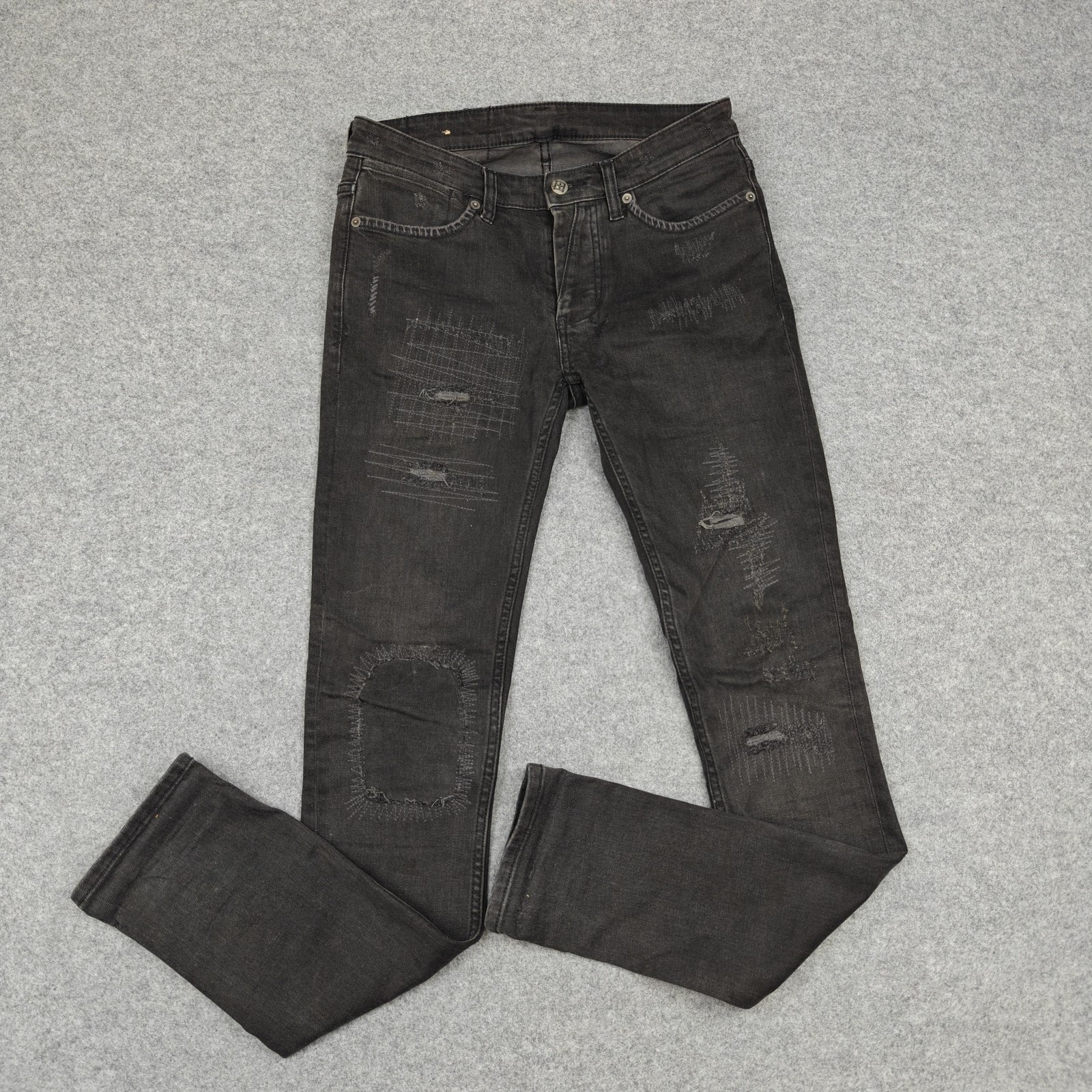 Ksubi Van Winkle Scrapyard Jeans Mens 29×32 Black Slim Stretch Denim Charcoal