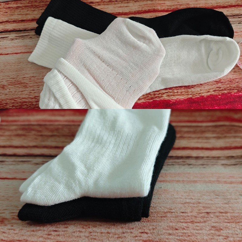 Men White Solid Sports Cotton Crew Socks Athletic Work Size 9-11 10-13