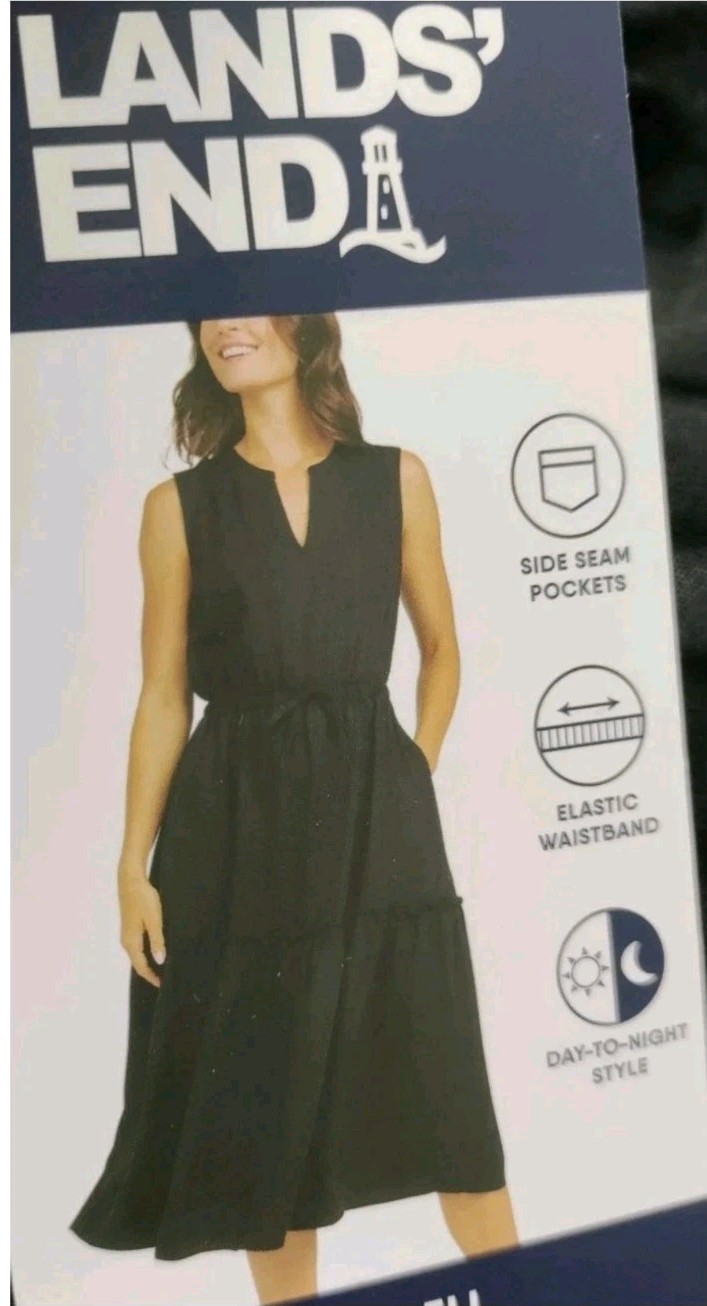 LANDS’ END LYOCELL TIERED LADIES MIDI DRESS.