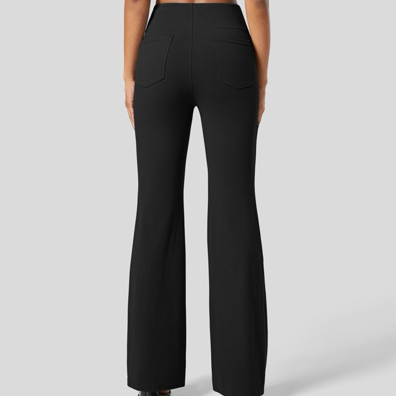 Halara Flex™ High Waisted Back Side Pocket Slight Flare Work Pants-NWT blk
