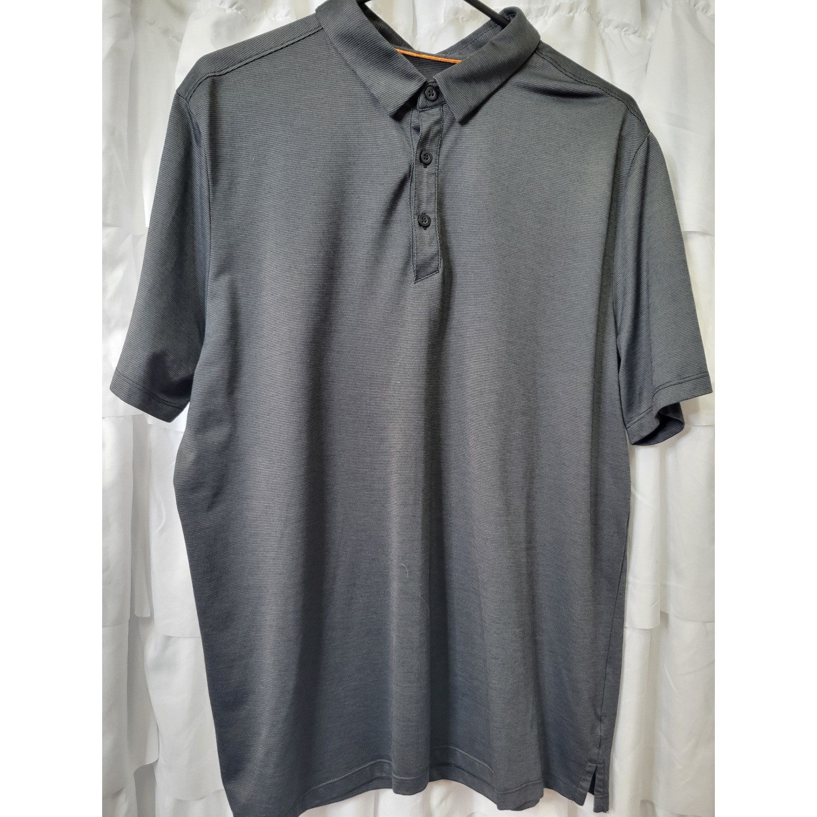 Modern Ambition Mens Large Gray Technical Short Sleeve Polo Shirt Charcoal L 524