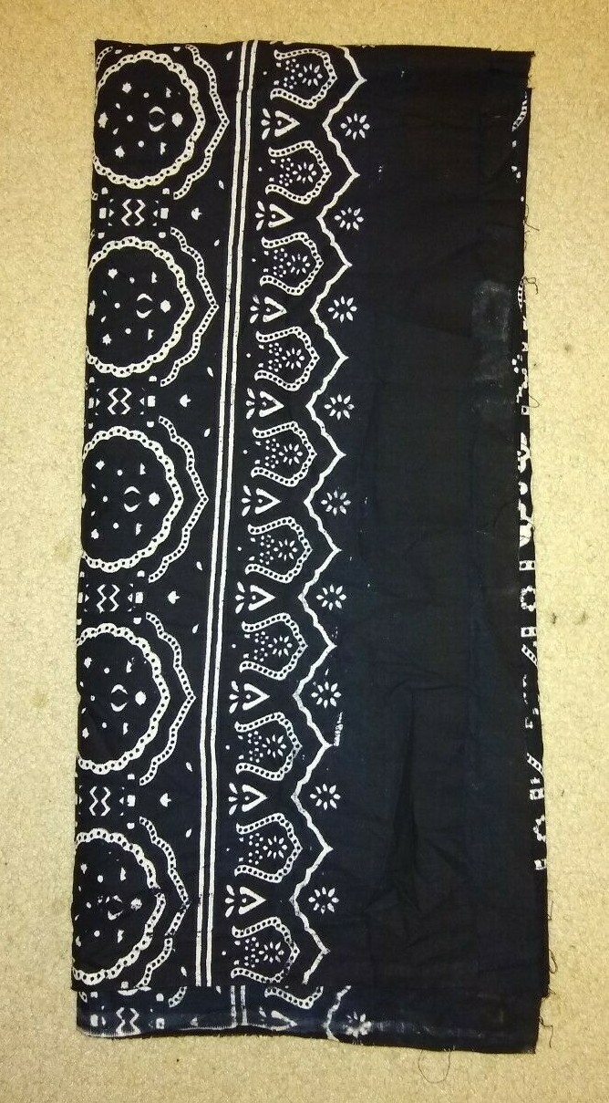 Black AJRAK SINDHI PAKISTAN SHAWL SCARF CHADAR MENS WOMENS UNISEX-Fast USA ship.