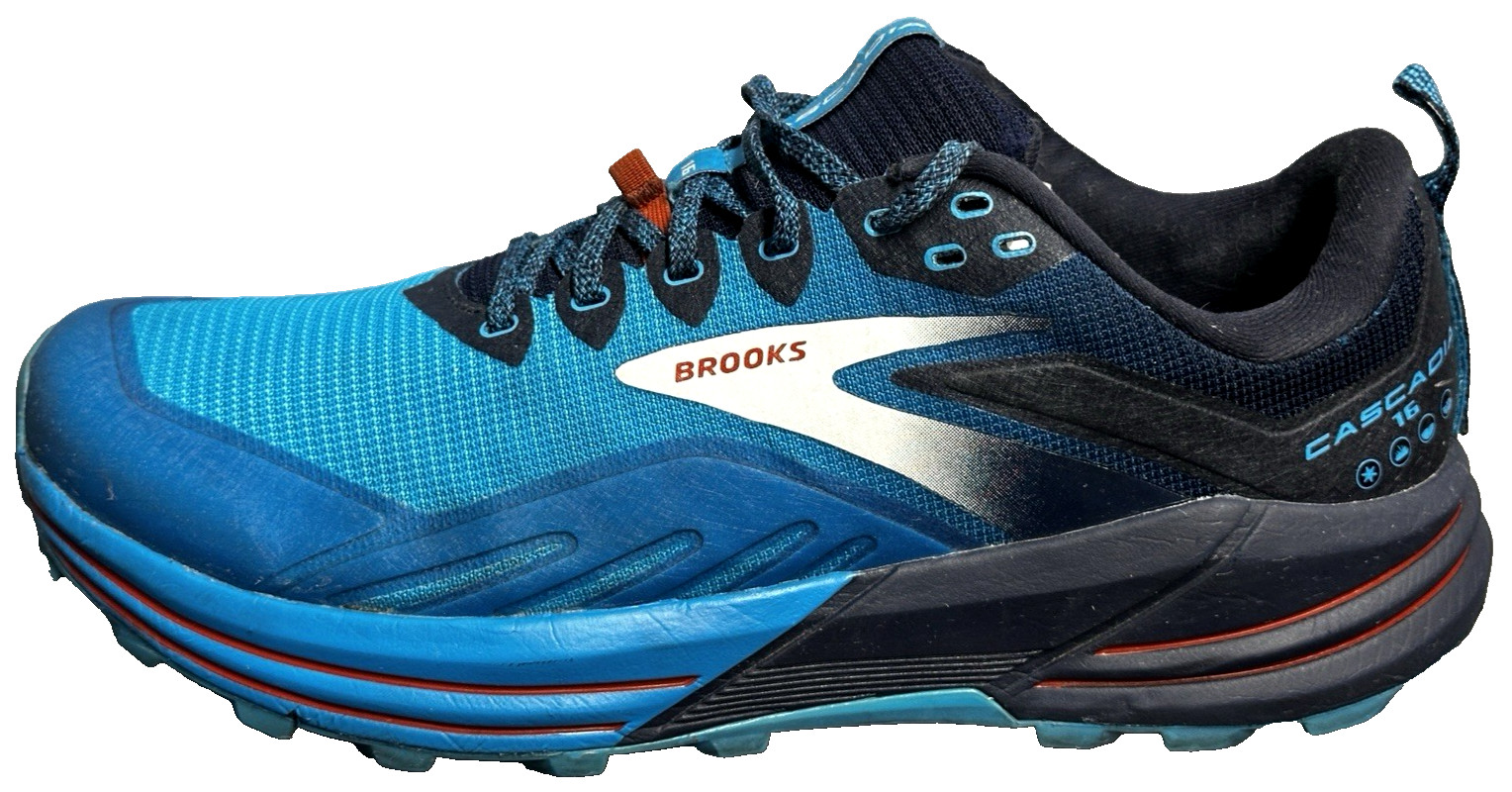 Brooks Cascadia 16 Trail Running Sneakers Men’s SZ: 11 Blue Black -Used