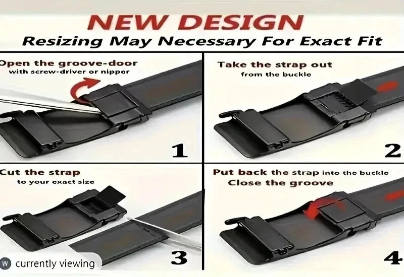 Elegant Fashion Men Belt Adjustable Gold Buckle Crocodile Black Length 51 in new