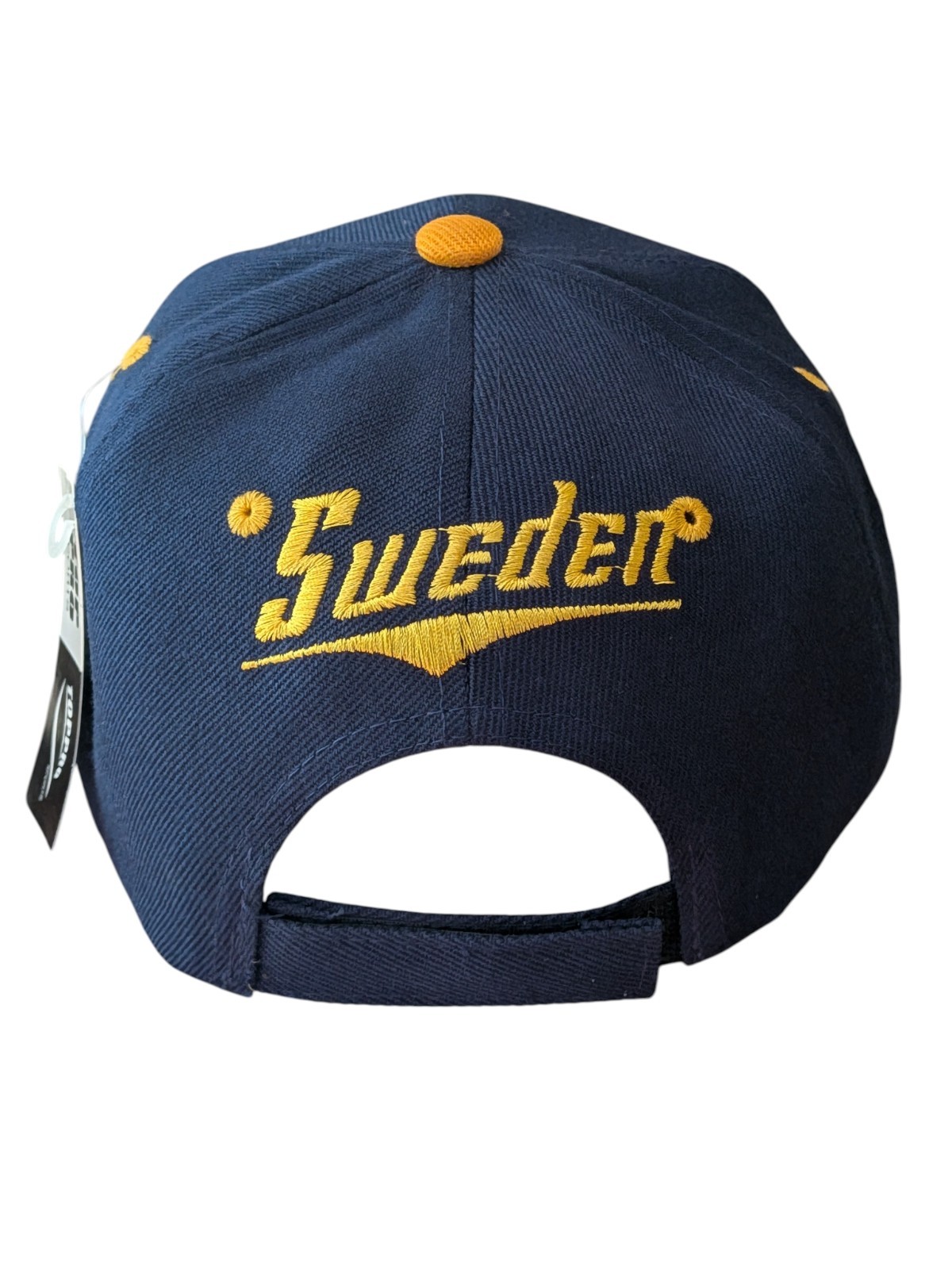 Sweden Flag Under Brim Navy/Yellow Baseball Hat Cap