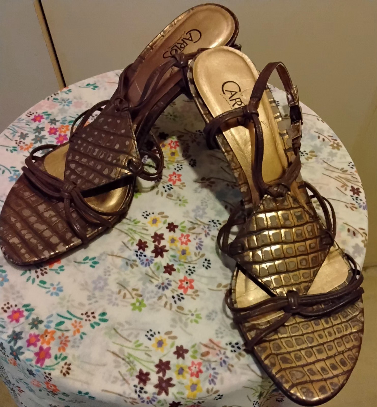 Carlos Santana Mambo Leather Sandals Bronze Women’s Sz 7
