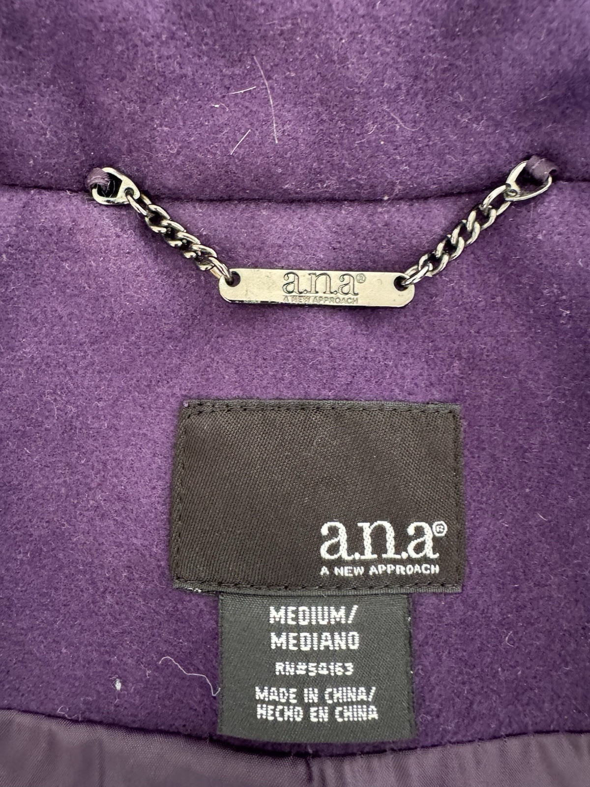 Pre Owned Excellent a.n.a A New Approach Pea Coat Zip Toggle Closure Women Sz M
