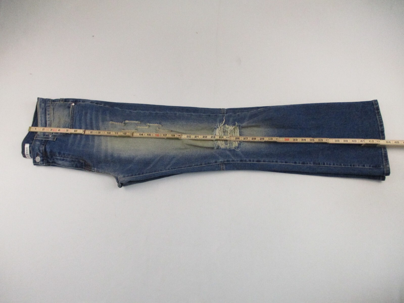 First Row Men’s Jeans 34 Blue Denim Distressed Designer Bootcut 34×33