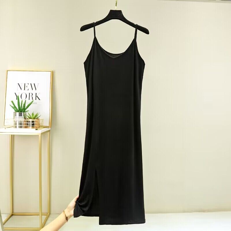Women Modal Cotton Sleeveless Nightgown Sling Sleep Dress Casual Sleepwear