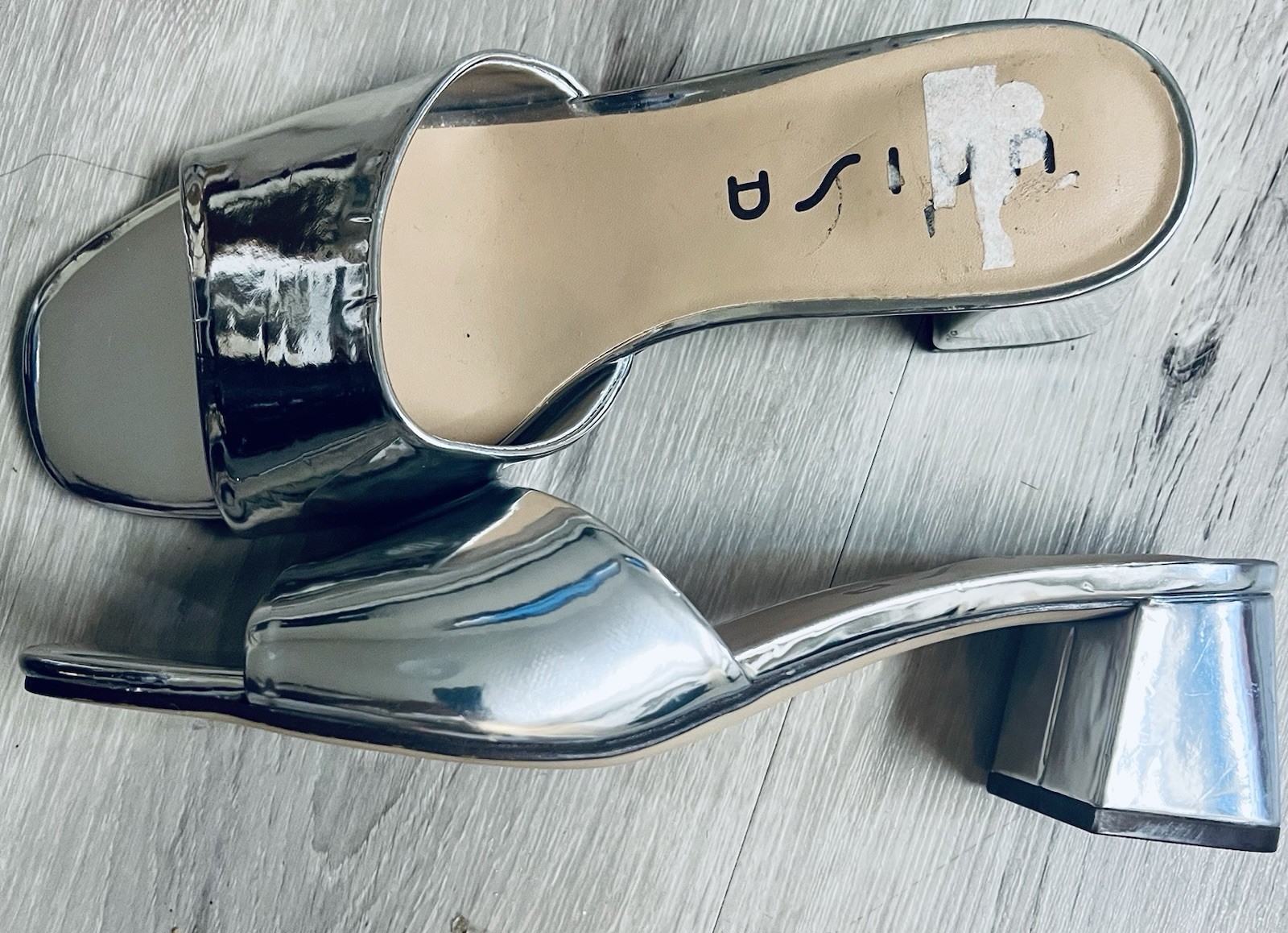 Silver 2” Heels Cute Great With Jeans Or Dress Up In All White Or Black