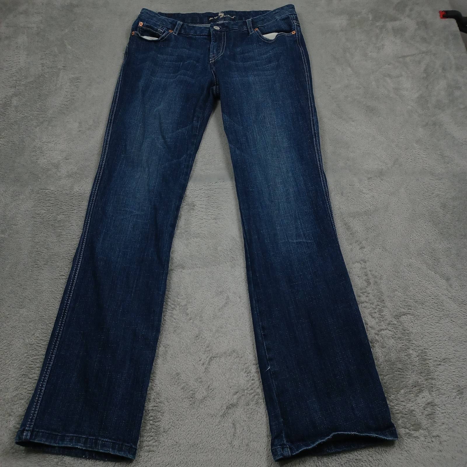7 For All Mankind Jeans Womens 31 Blue Denim Straight Casual Preppy Butterfly
