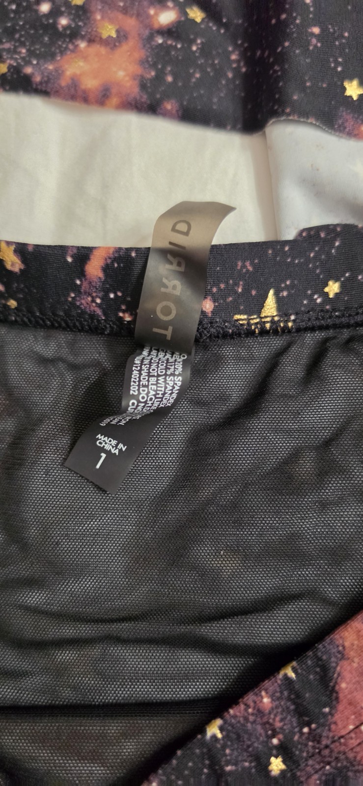 Torrid Galaxy Star Print Two Piece Swim Set Rash Guard & High Waist Size 1