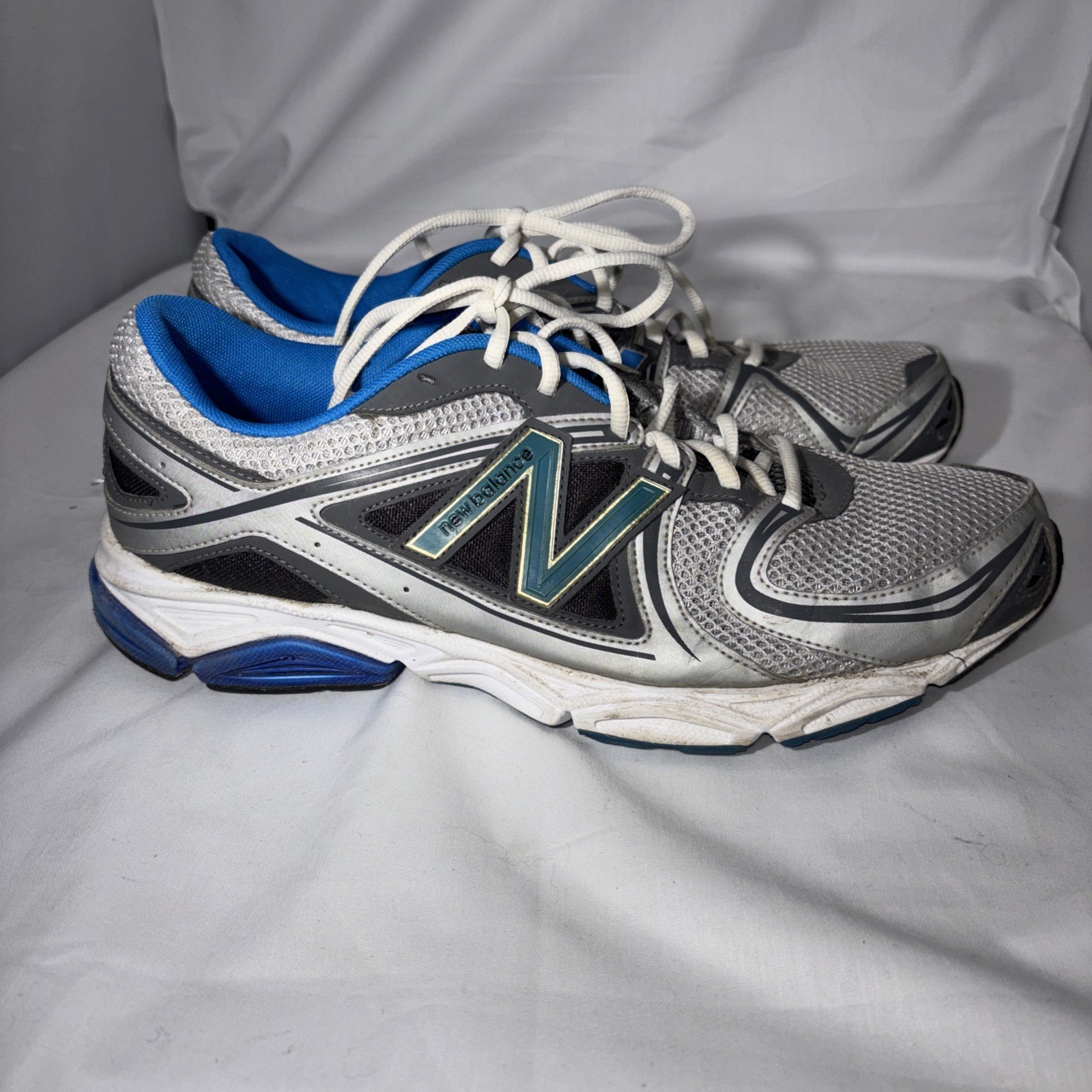 NEW BALANCE 580V3 SILVER BLUE SNEAKERS ATHLETIC RUNNING SHOES US MENS SZ 11D