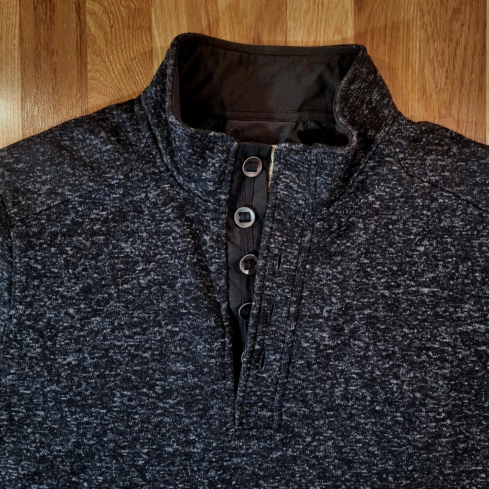 Red Head Henley Pullover Sz 2XL Black Charcoal Heather 1/4 Button EUC