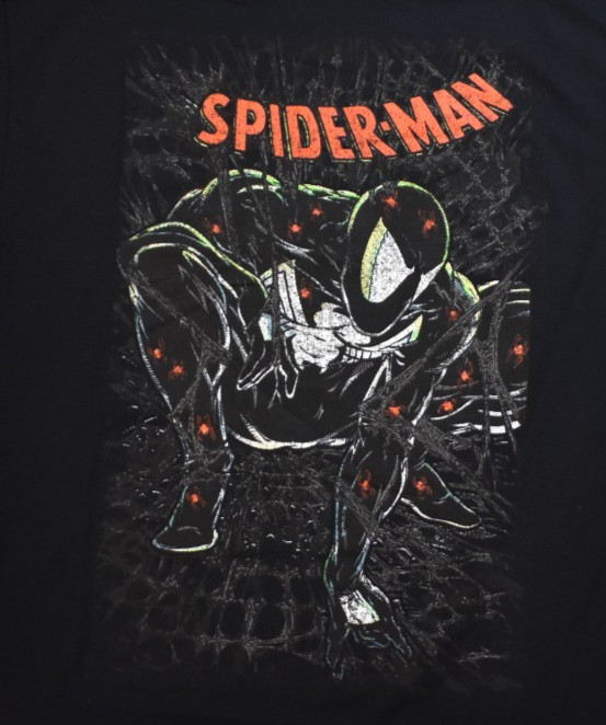 Marvel Mens Spider-Man Symbiote Black Suit Comic Graphic Shirt New XS-3XL