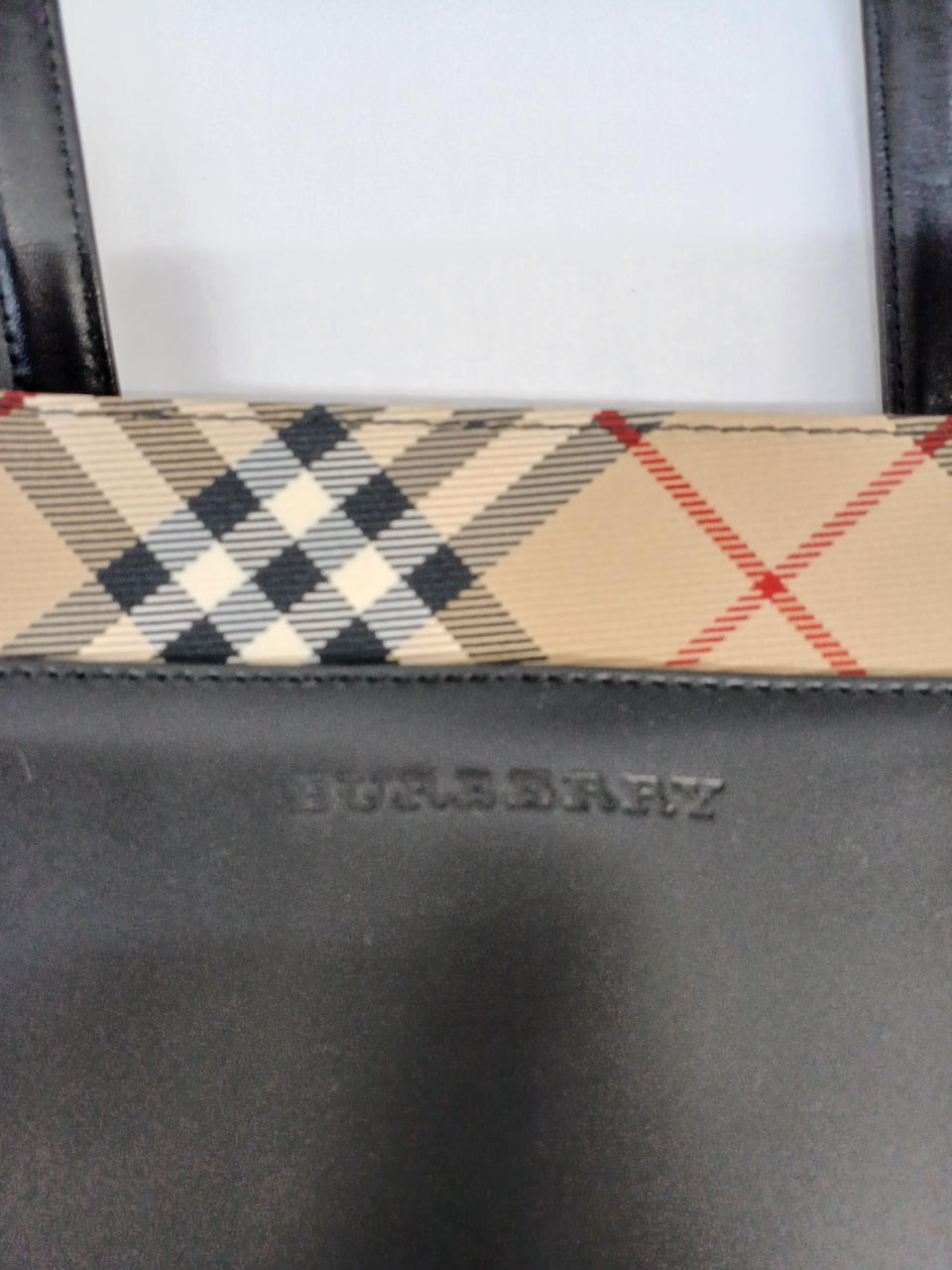 BURBERRY Nova Check Tote Bag 10.6 inch Black