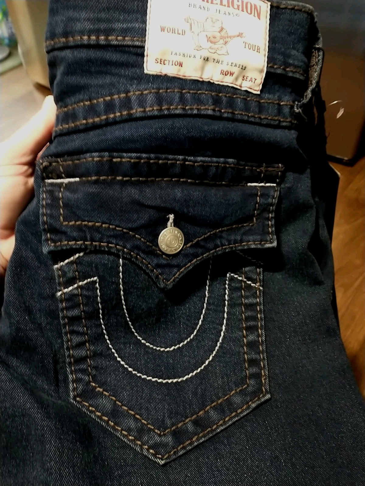 True Religion Ricky Relaxed Straight Flap Men’s Jeans Size 34 x 34 Stretch Fit