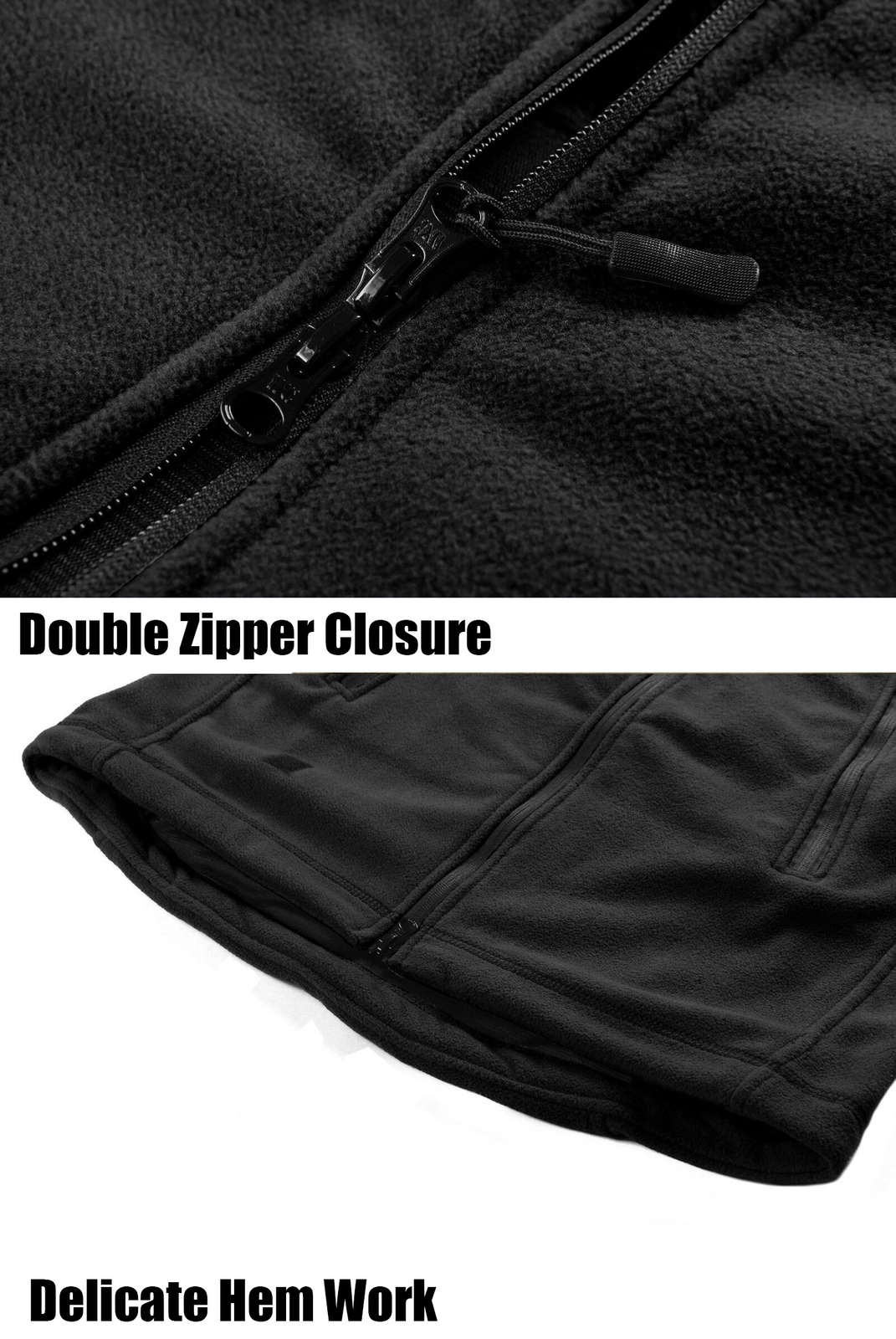 Mens Tactical Fleece Jacket Full Zip Up Windproof Hooded Work Coat Outdoor Sport