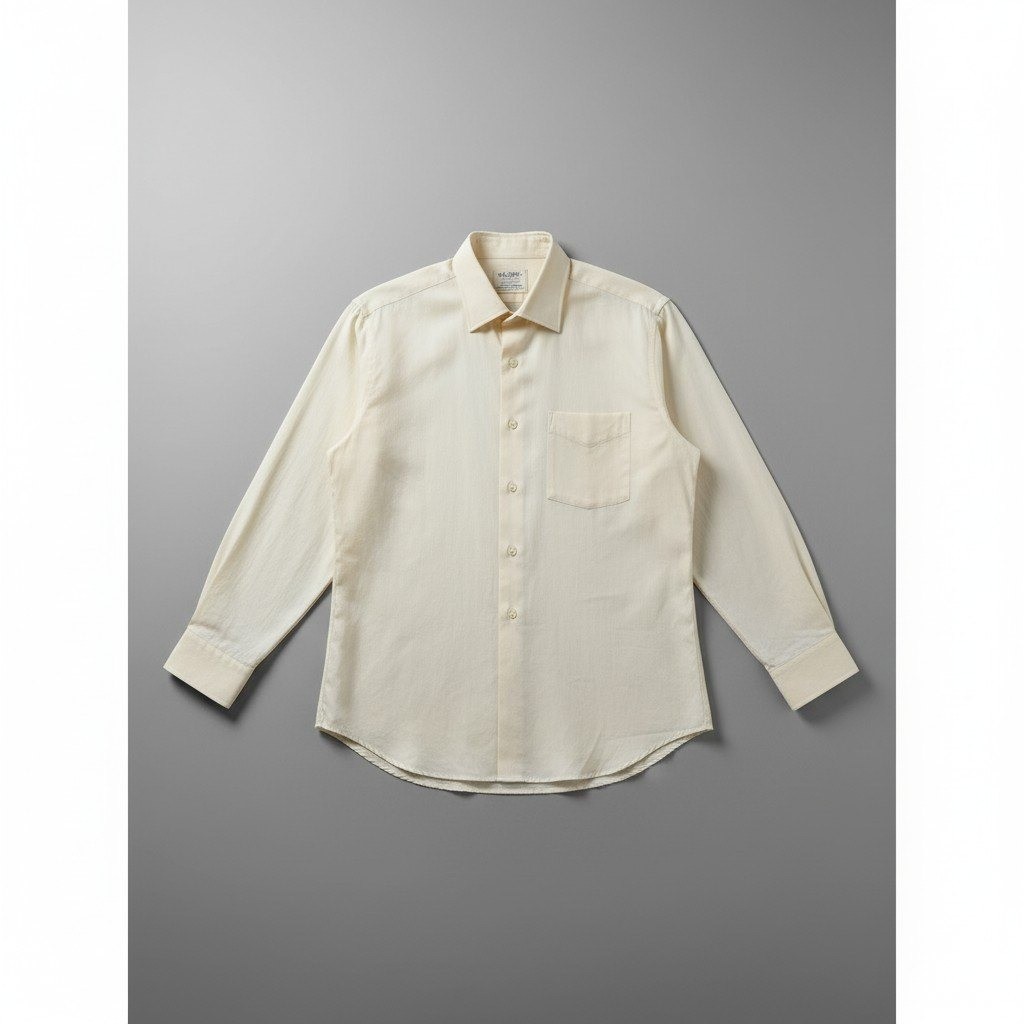 Arrow Decton Perma-Iron Broadcloth Shirt, Men’s Cream Long Sleeve, Vtg USA Made