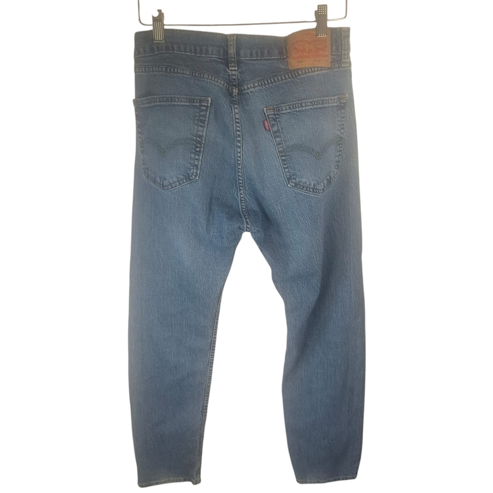 Levis 505 Regular Fit Straight Leg Blue Denim W32 L32 Wash Strech Classic