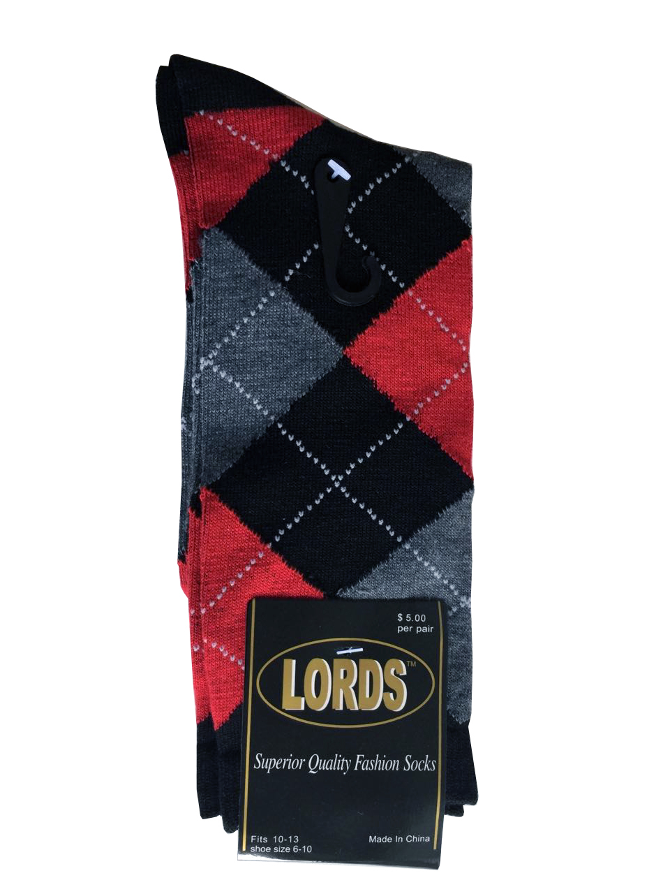 12 Pairs New Cotton Men’s Lords Argyle Style Dress Socks Size 10-13 Multi-color