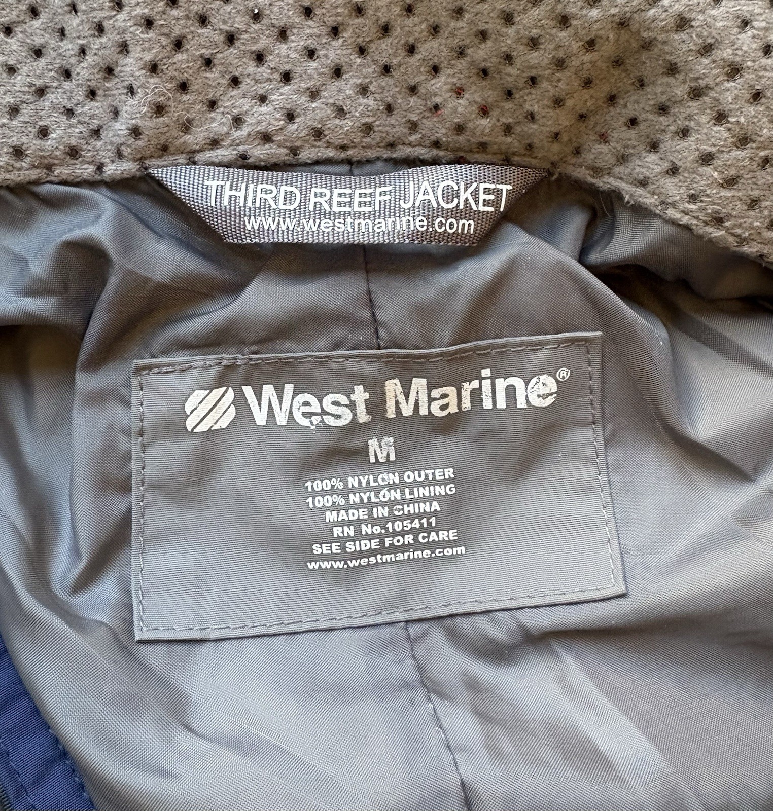 West Marine Third Reef Men’s Sailing Boating Waterproof Jacket Size M Gray