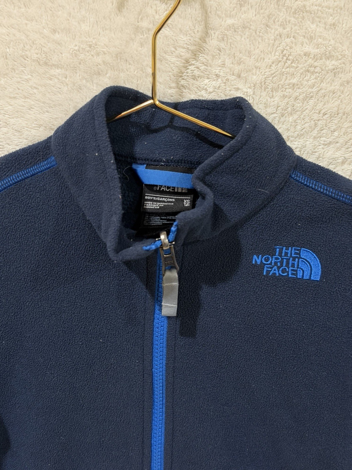 North Face Kids Fleece Jacket Size XS 6 Navy Boys Play School Winter