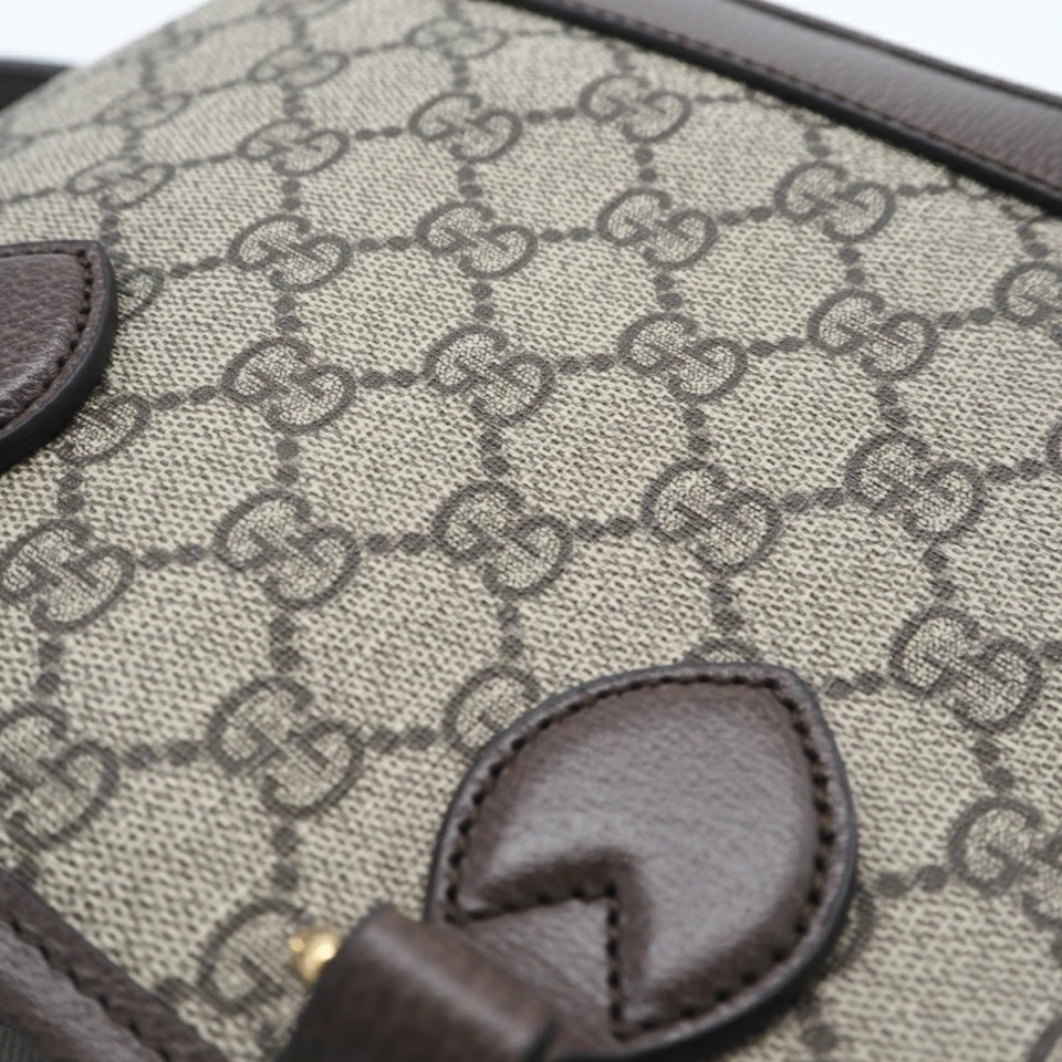 GUCCI GG Supreme Ophidia Small Tote Bag 811716 2WAY Handbag Beige Brown