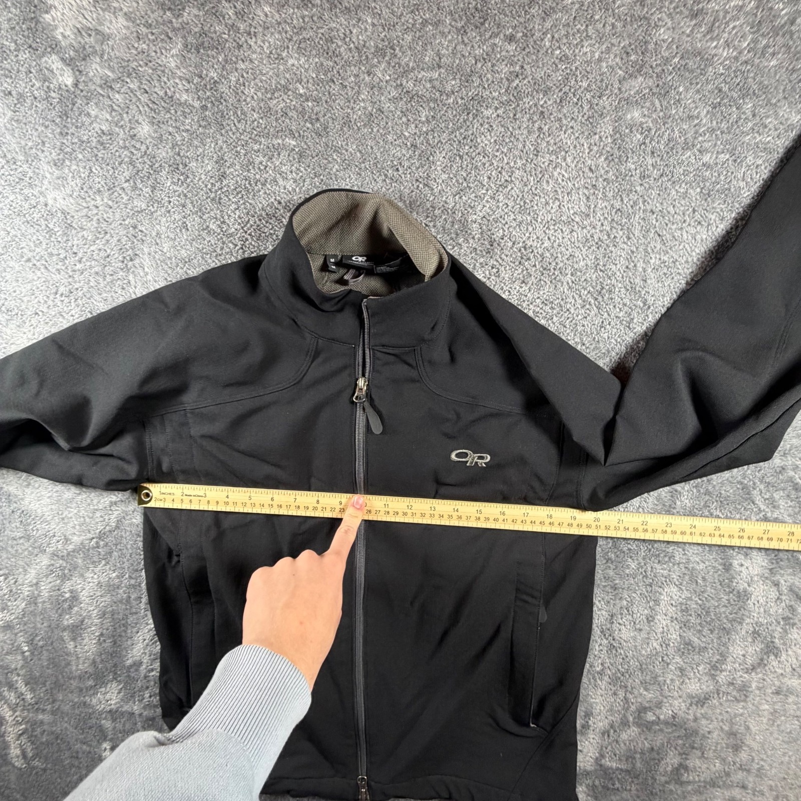 Outdoor Research Jacket Mens Medium Black Full Zip Transfer Soft Shell Hiking