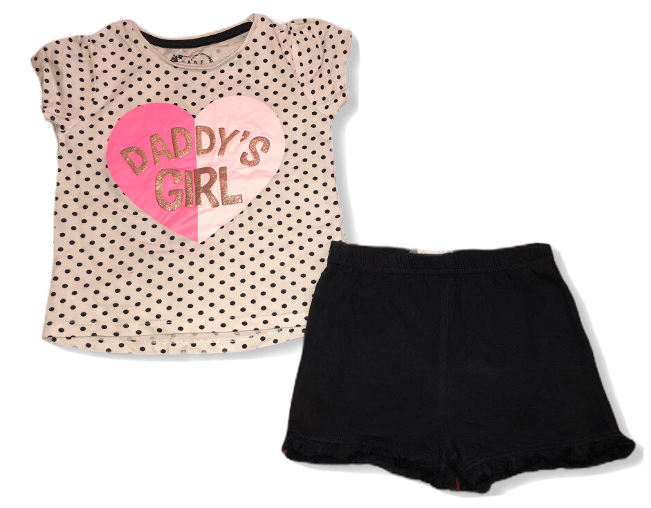 BABY GIRL DADDY’SGIRL TSHIRTS & SHORTS SETS 18/24 MONTHS SUMMER CLOTHES PRIMARK