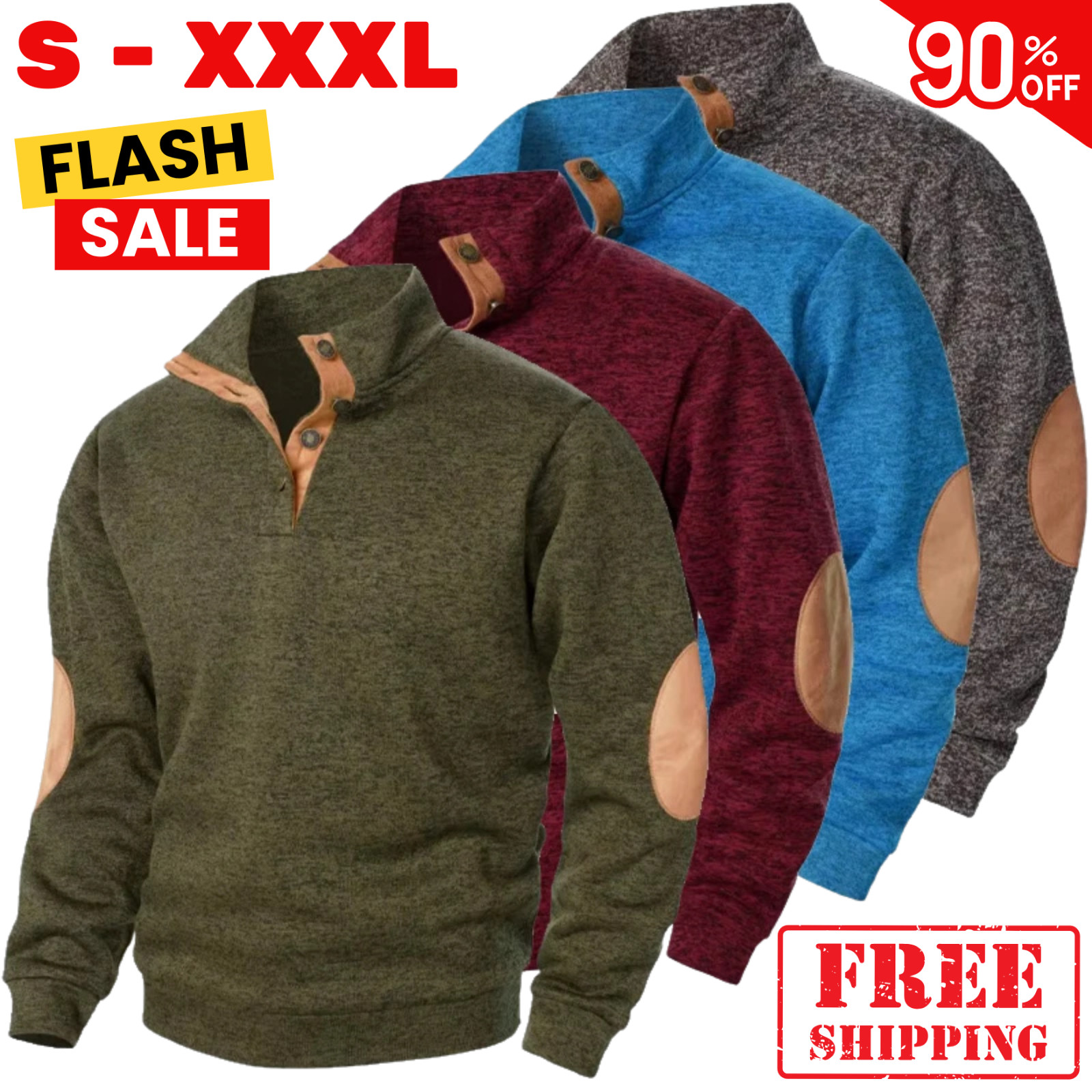 Men’s Long Sleeve Stand Collar Sweatshirt Casual Outdoor Streetwear Pullover