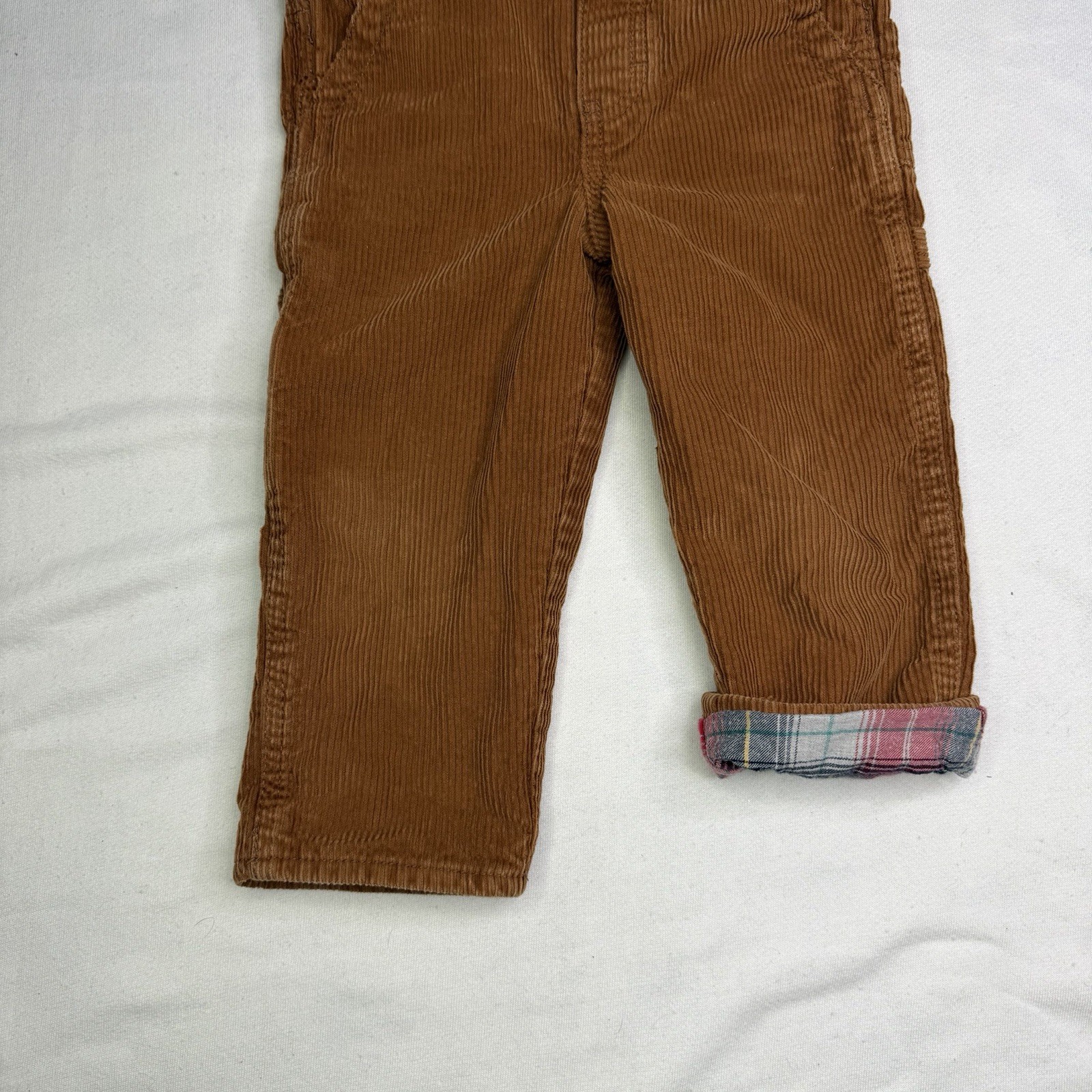 OshKosh B’gosh Baby Overalls Brown Corduroy 2T Infant Boy Girl Snap Legs Vintage