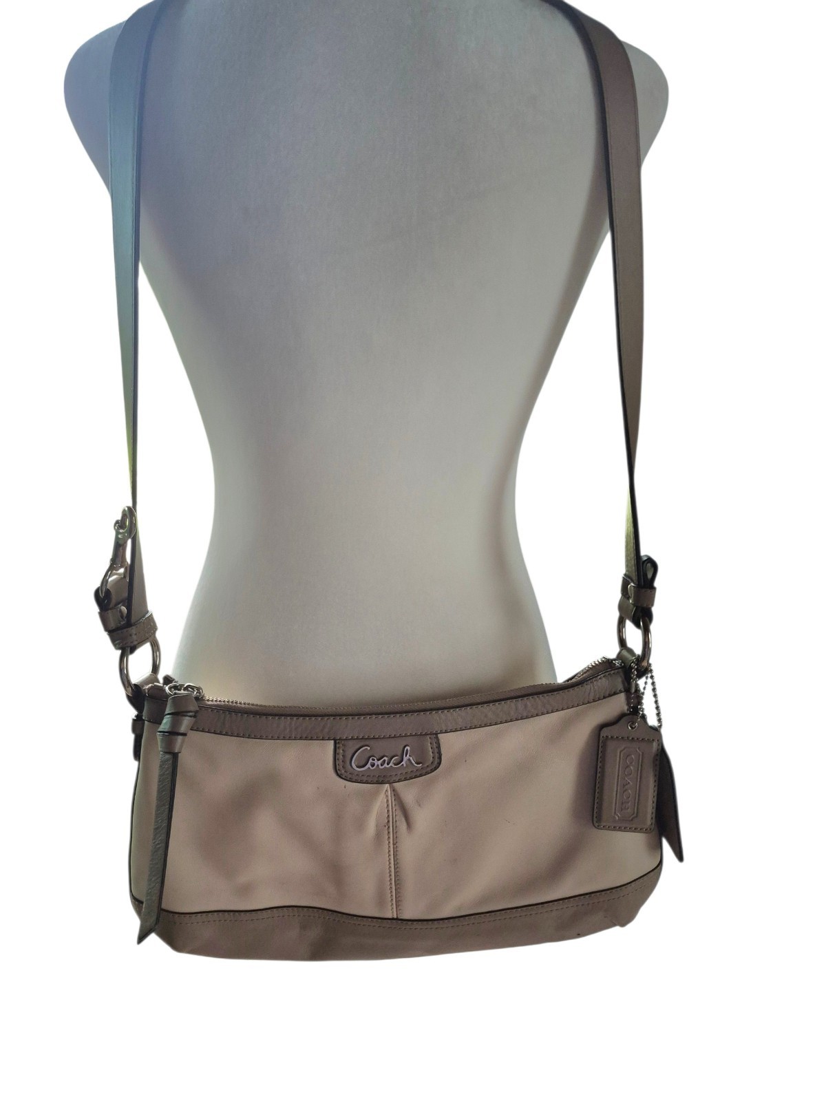 Coach Madison Leather Small Phoebe Shoulder Bag Light Gold Tan F26224