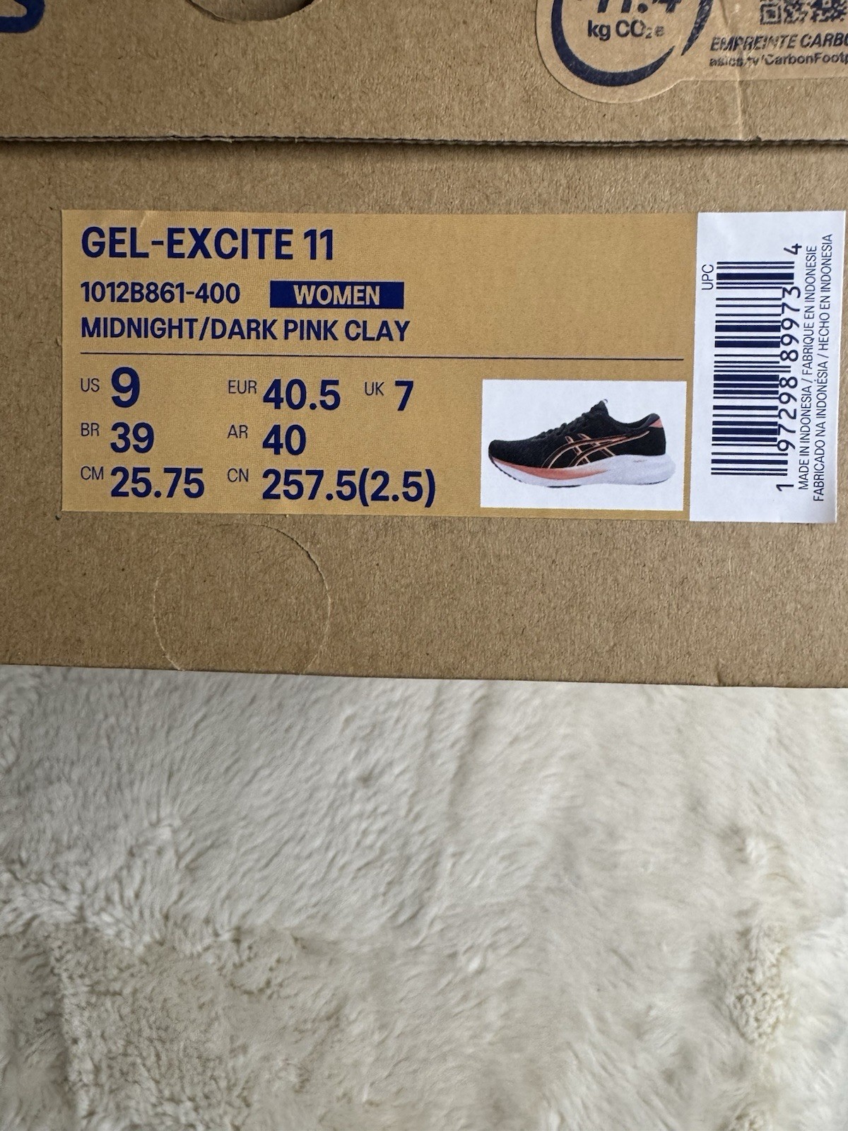 ASICS GEL-EXCITE 11 Midnight/Dark Pink Clay Mesh Low Top Sneakers 1012B861-400