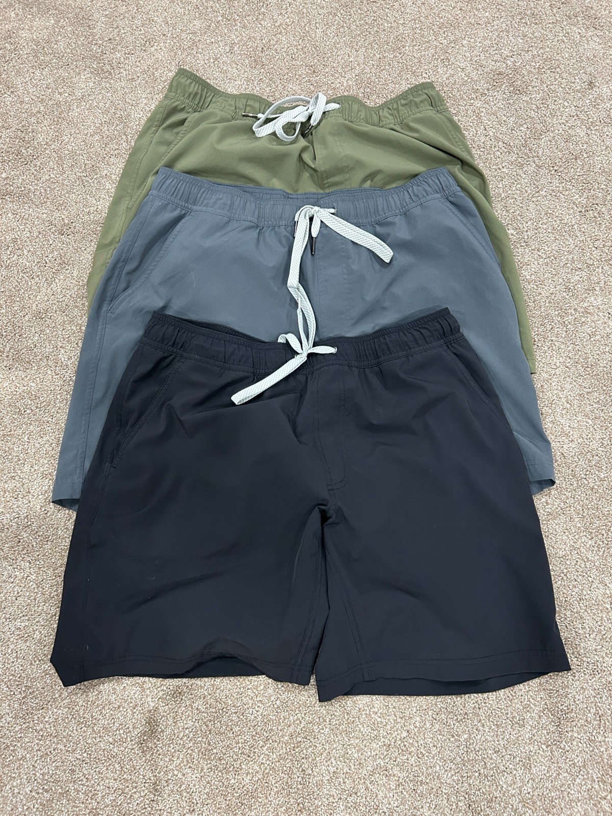 True Classic Atheltic Shorts 3 Pack (Green, Black, Gray) Used