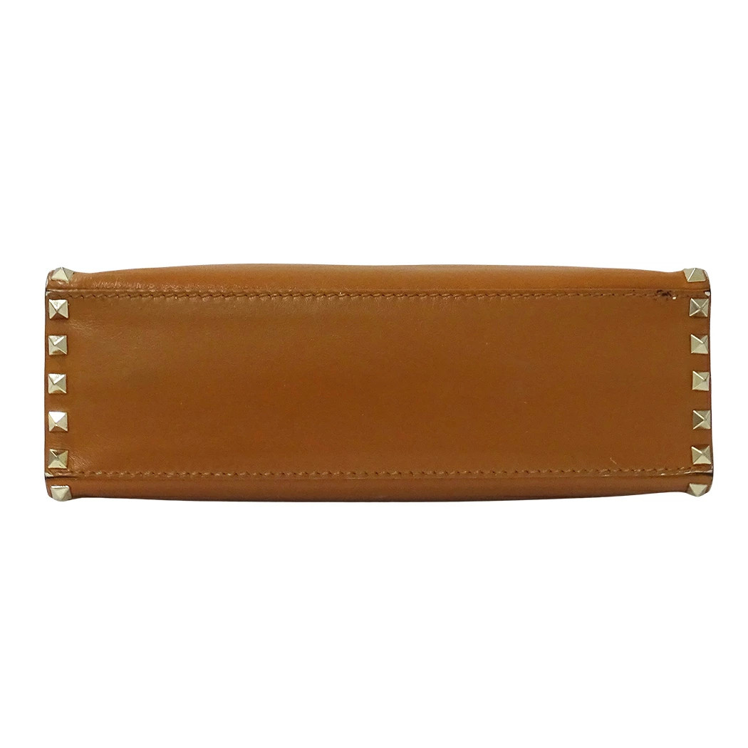 Valentino Garavani 2way Rockstud Leather Bag Camel Brown Shoulder Bag #BBB403