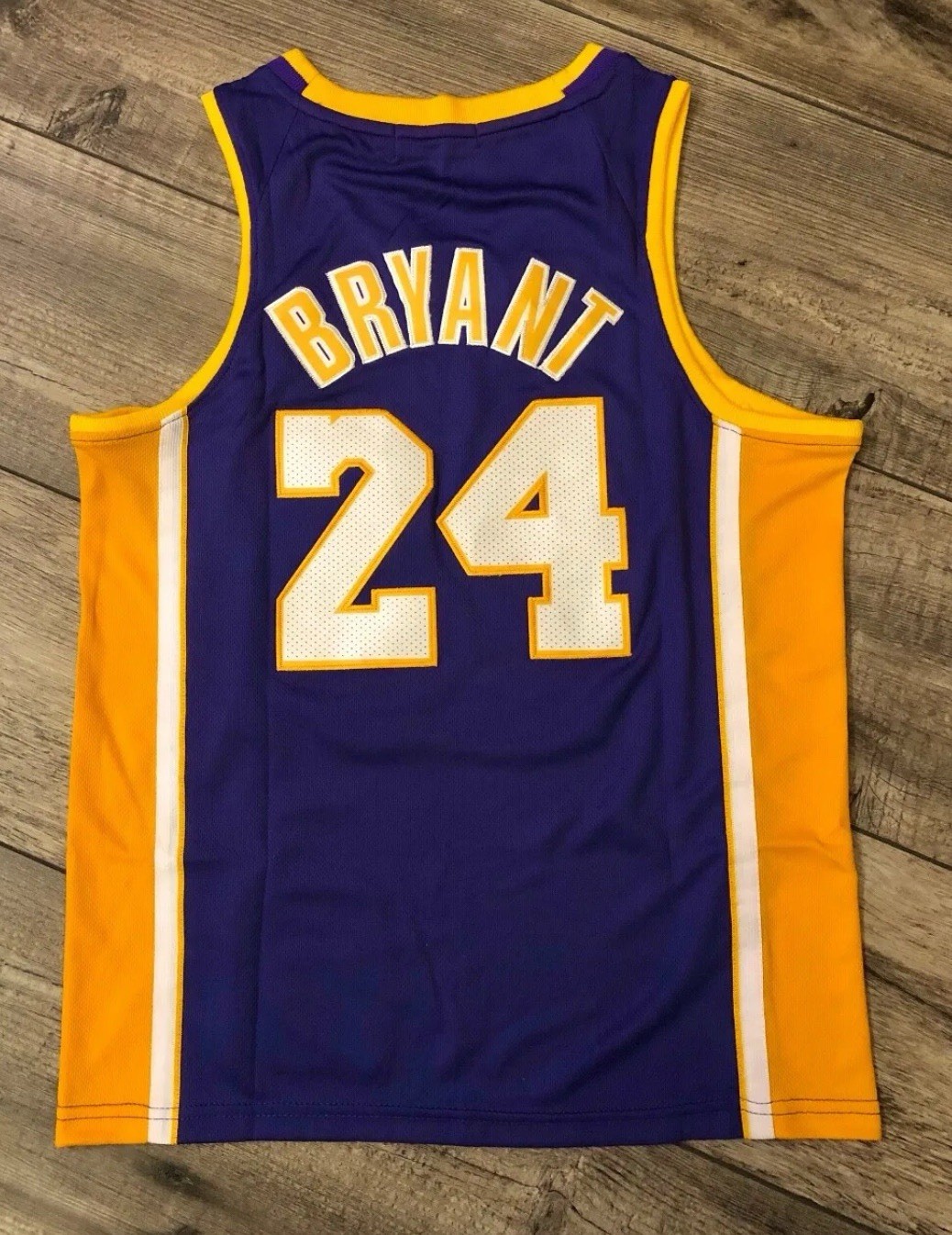 Kobe Bryant LA Lakers #24 Kids Stitched Yellow Jersey Youth Medium 10/12